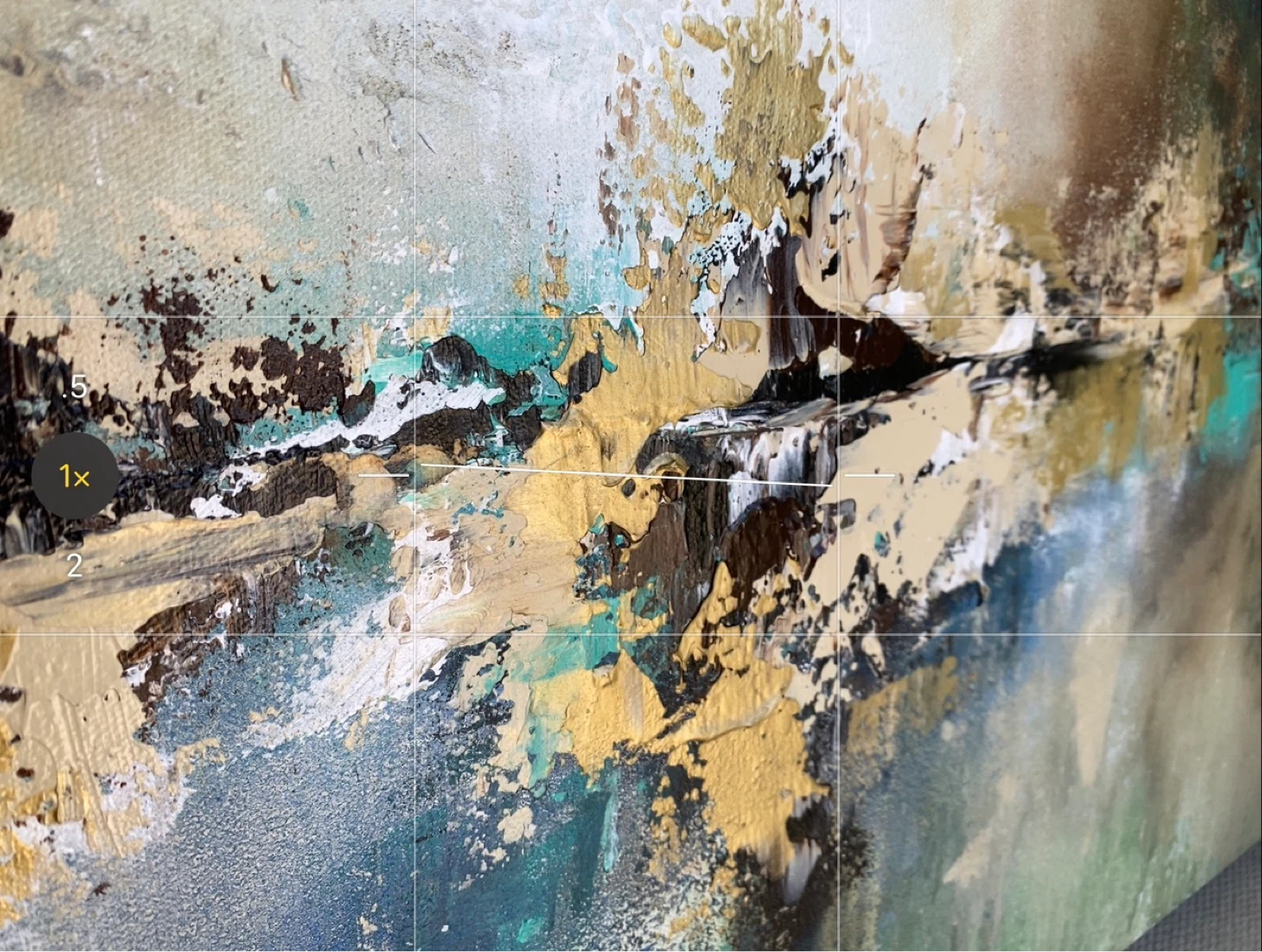Large original abstract painting blues greens - photo 3