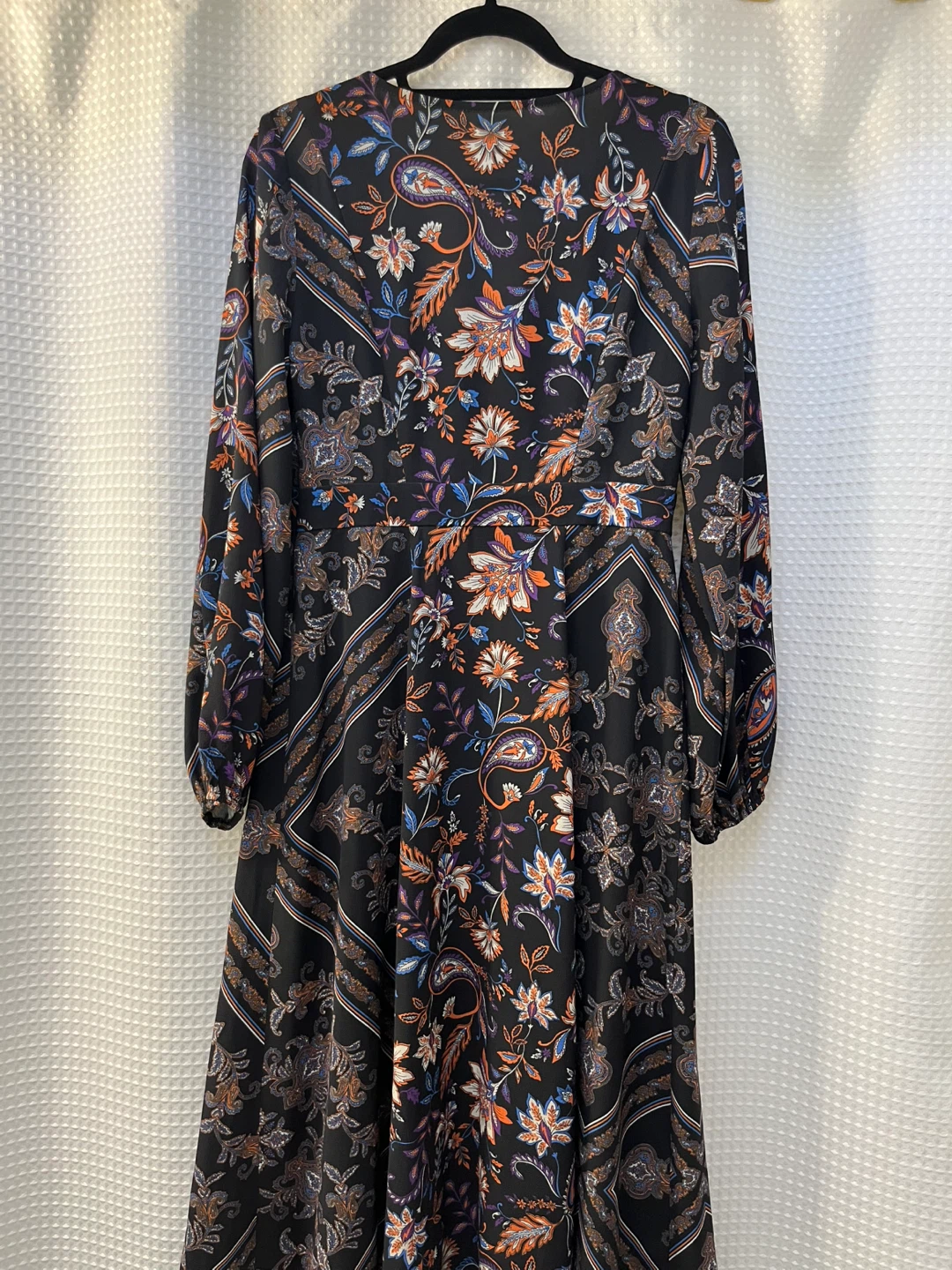 Black Floral Print Midi Dress - photo 4