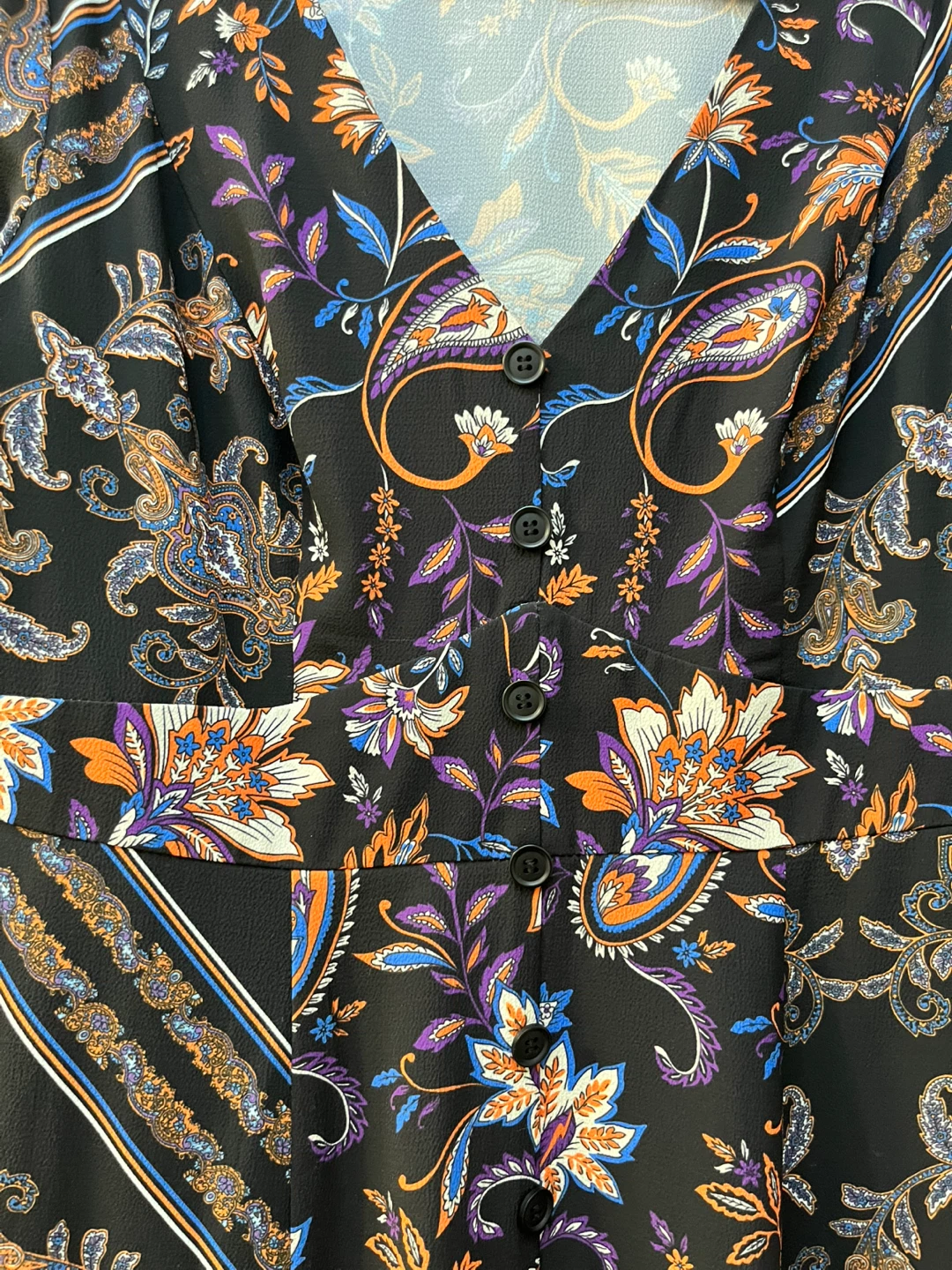 Black Floral Print Midi Dress - photo 3