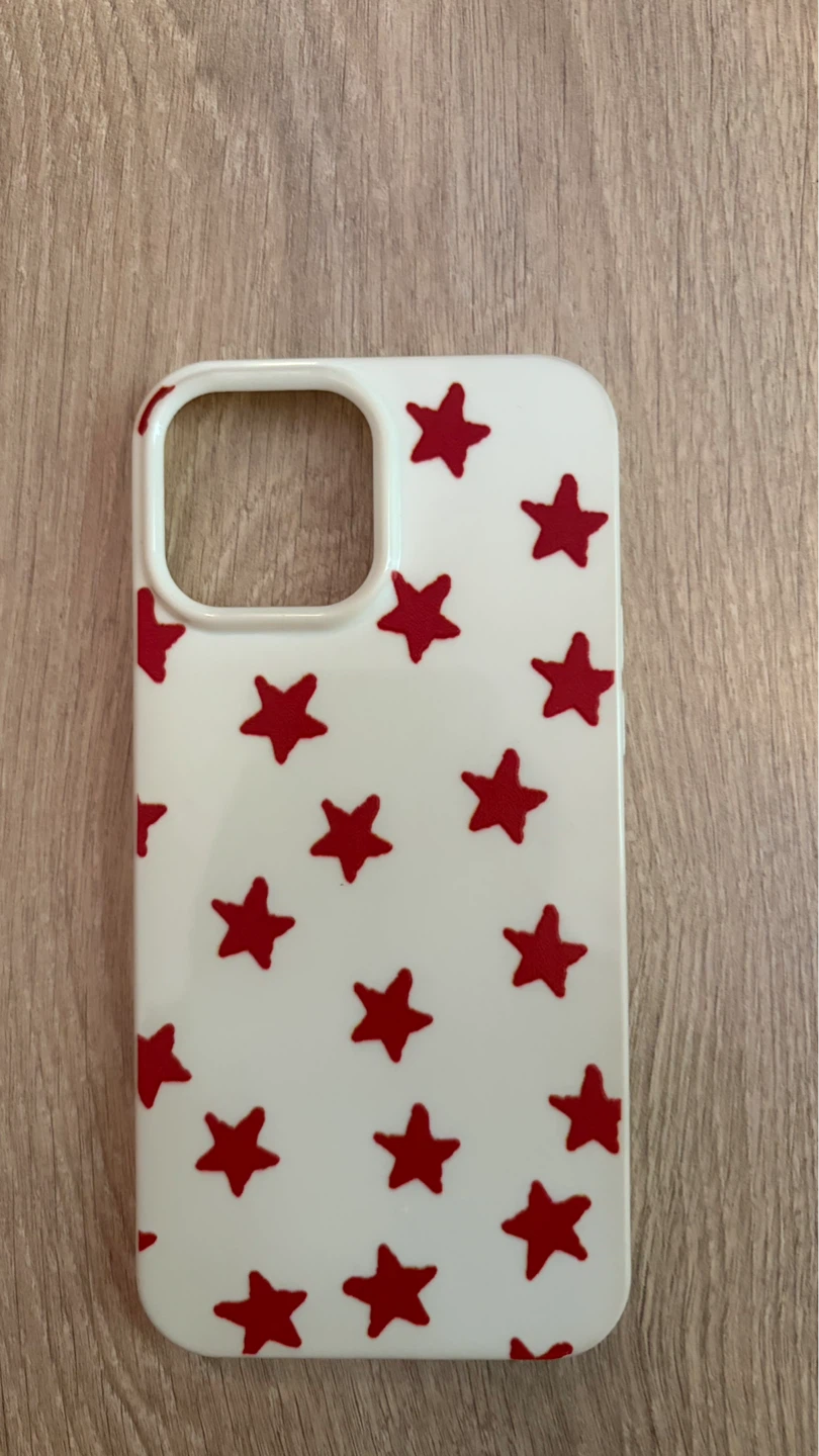 White phone case with red stars