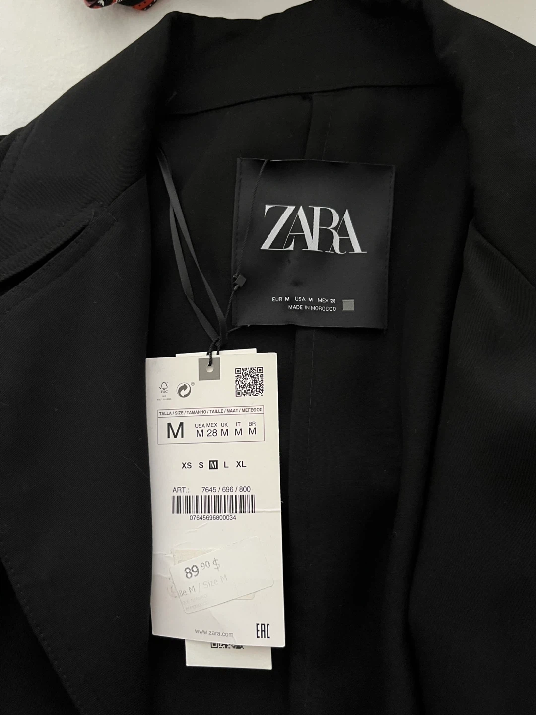 ZARA Black Duster Coat - Size M