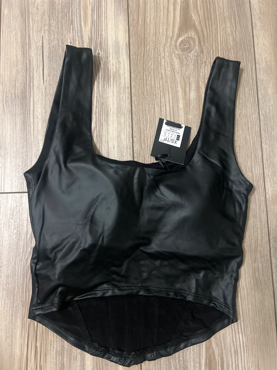 Forever 21 Black Faux Leather Corset Top - photo 2