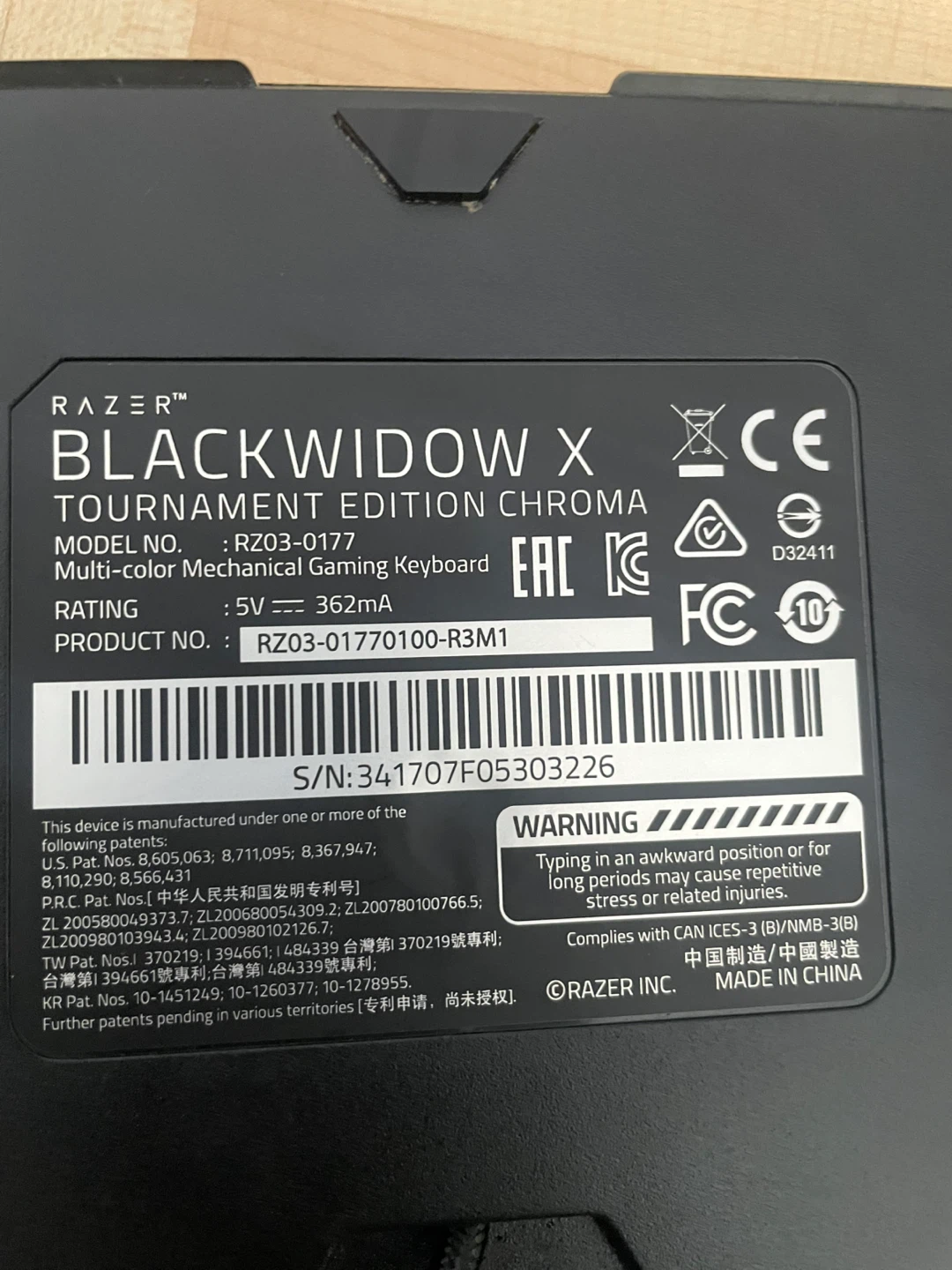Razer BlackWidow X Tournament Edition Chroma Mechanical Keyboard - photo 5