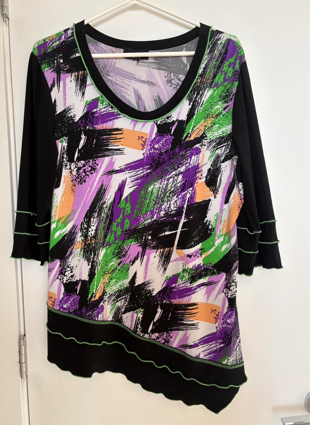 Asymmetrical Print Tunic Top