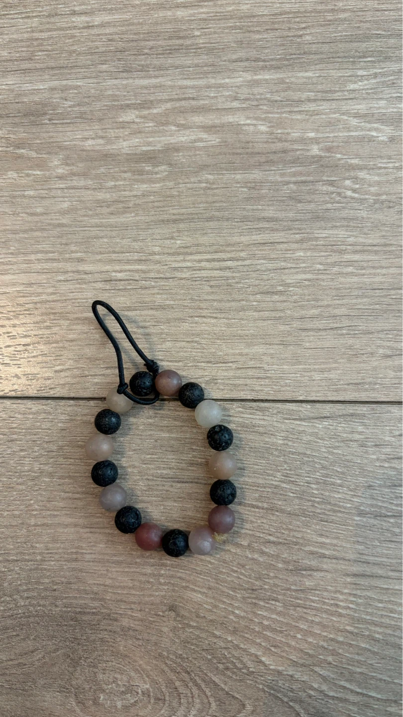 Beaded Bracelet with Lava Stones