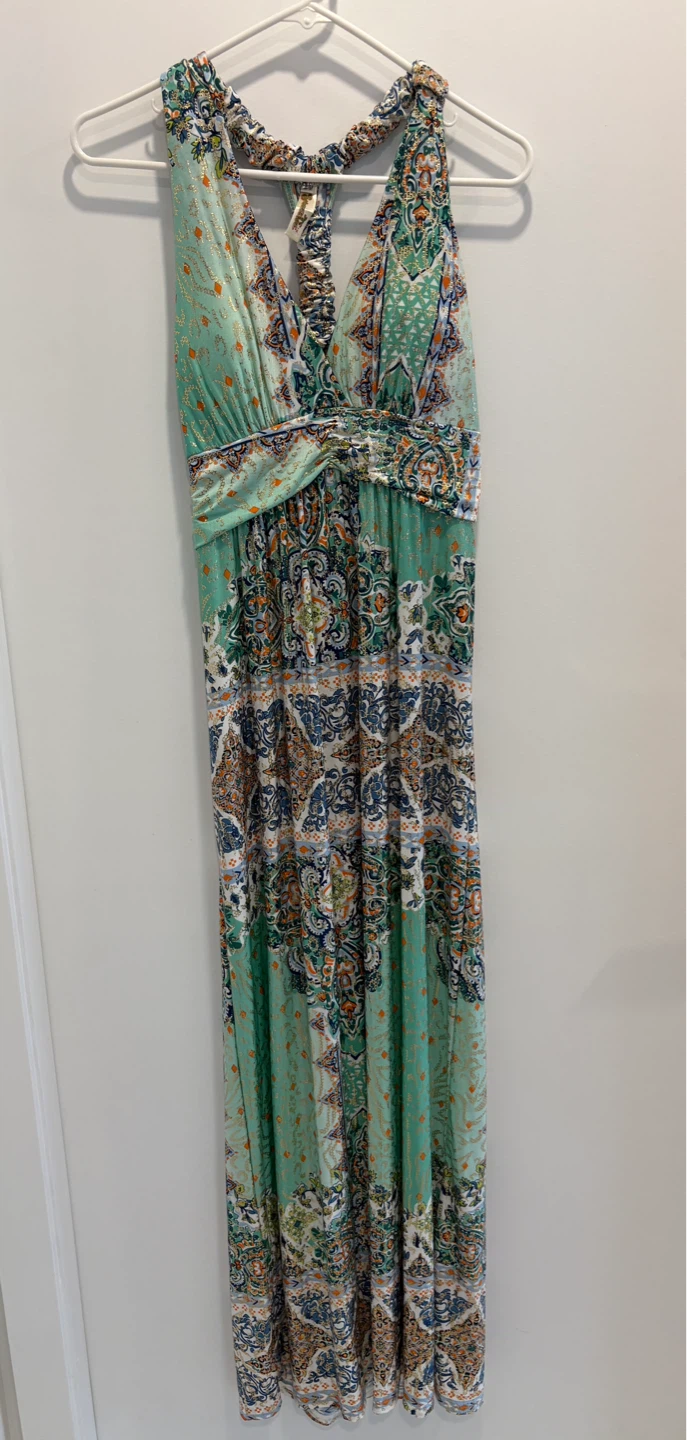 Size Small Maxi Dress Never Worn with Gold Sparkle