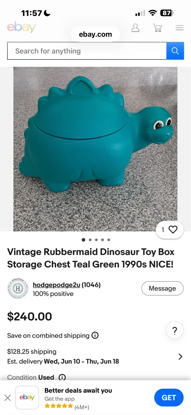 Rubbermaid Dinosaur Toy Box Storage - photo 2