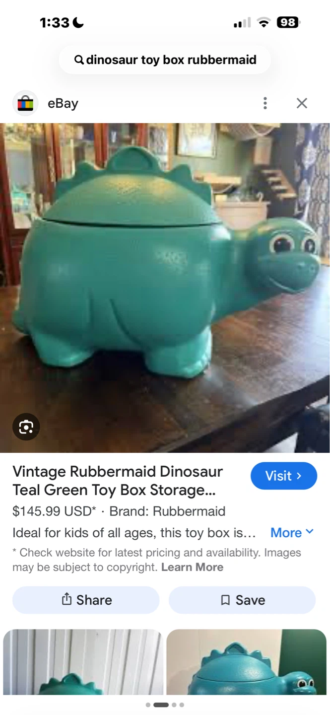Rubbermaid Dinosaur Toy Box Storage - photo 4