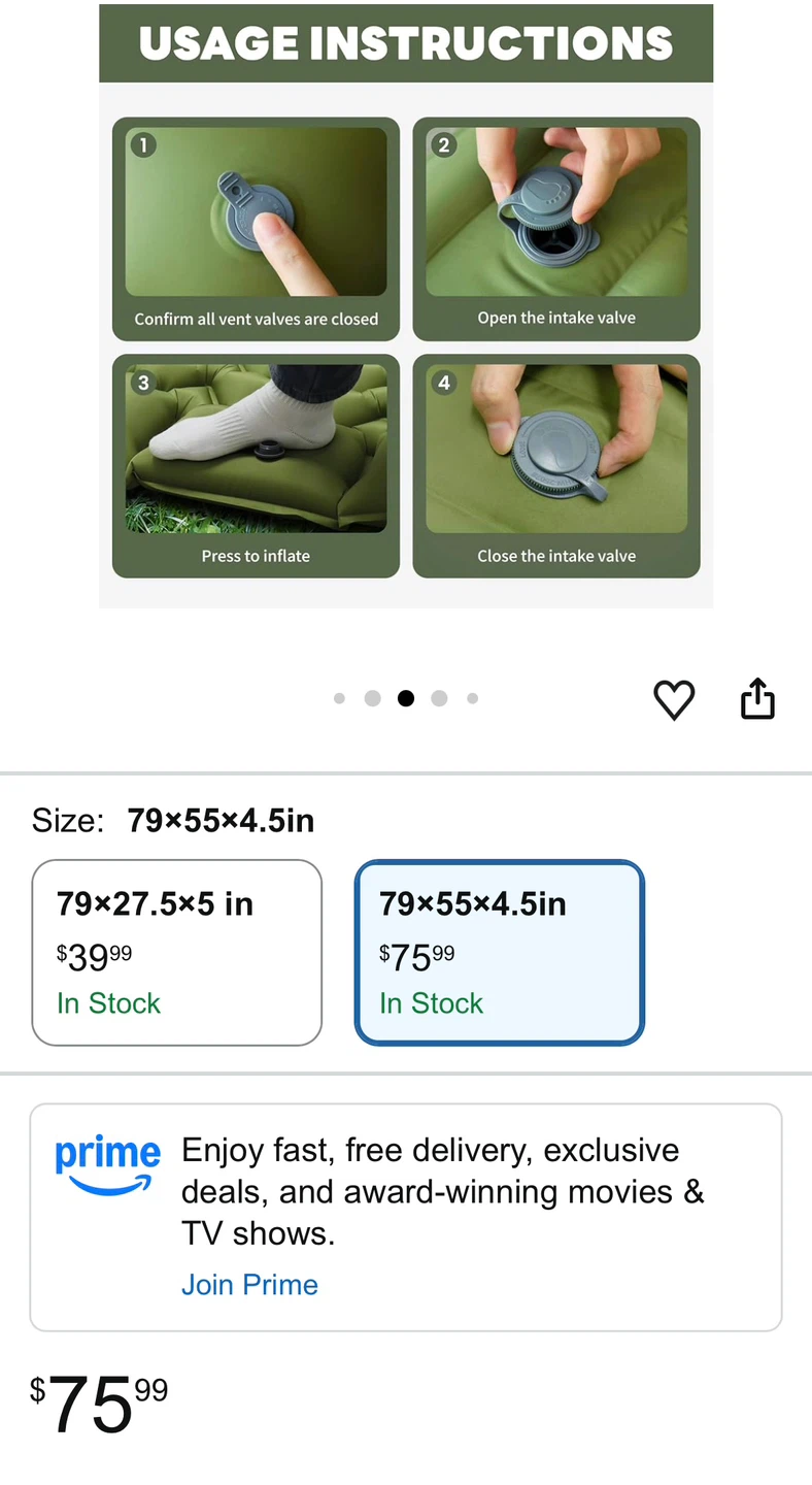 New Ultralight double Inflatable Sleeping Pad - photo 4