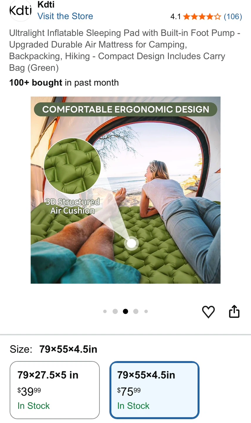New Ultralight double Inflatable Sleeping Pad - photo 3