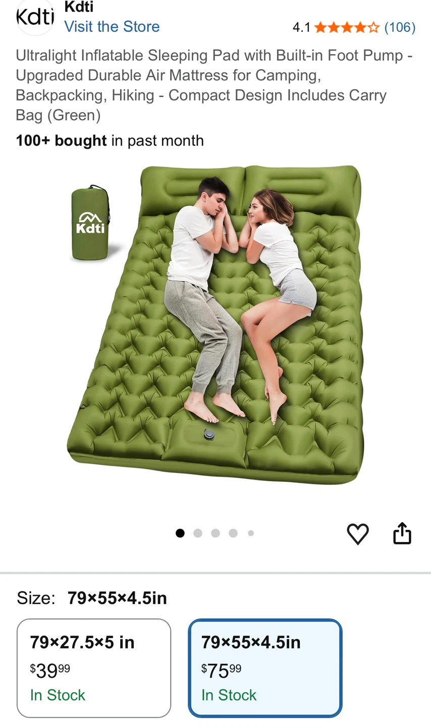 New Ultralight double Inflatable Sleeping Pad