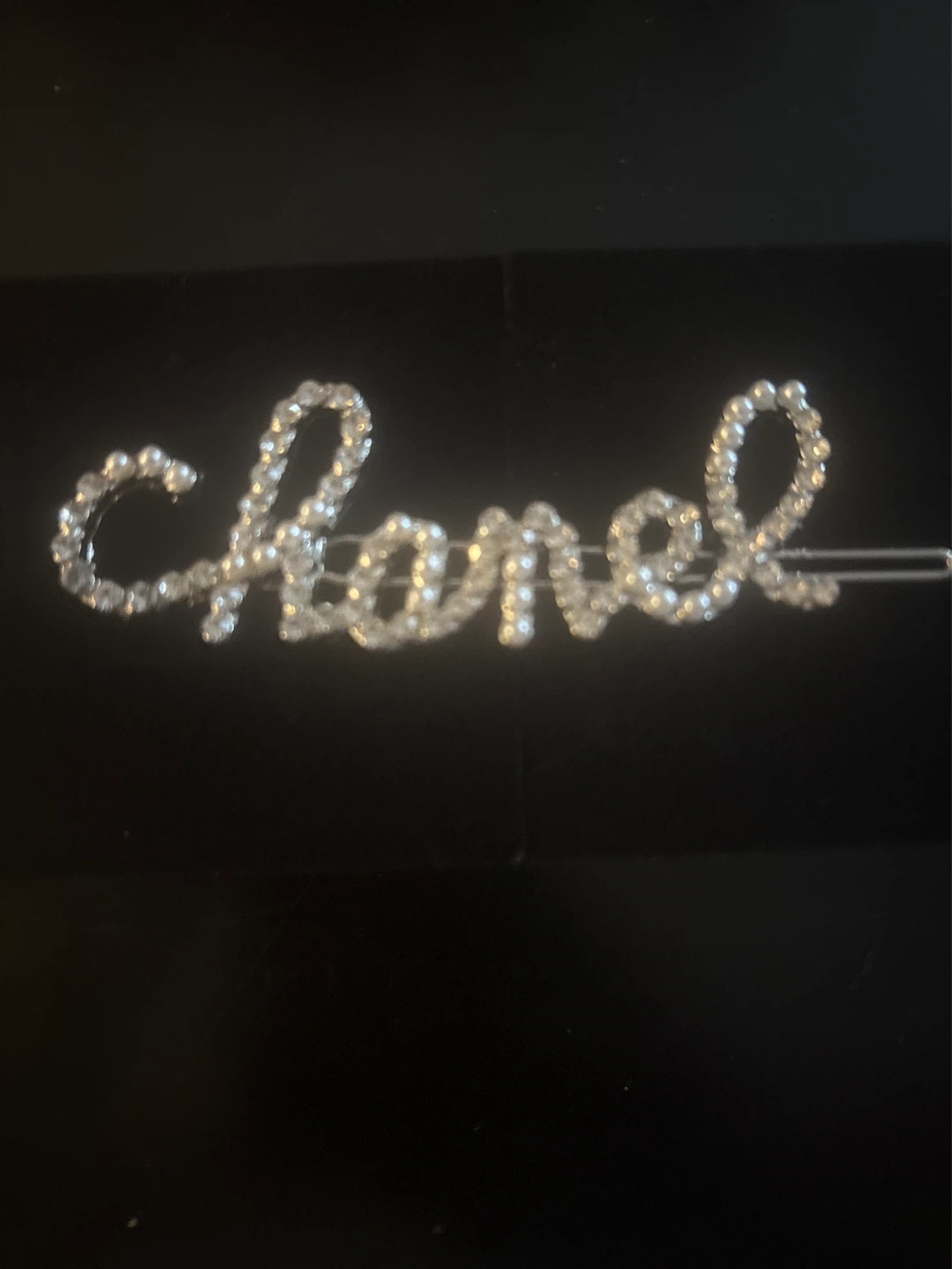 New Silver Chanel Pearl and crystal " Hair Clip