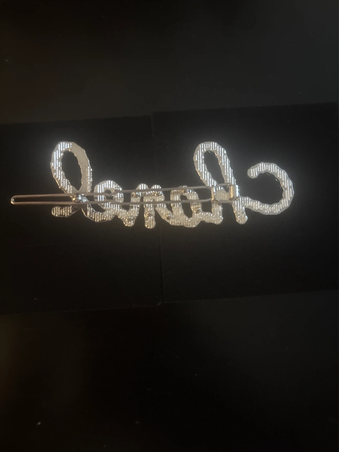 New Silver Chanel Pearl and crystal " Hair Clip - photo 2
