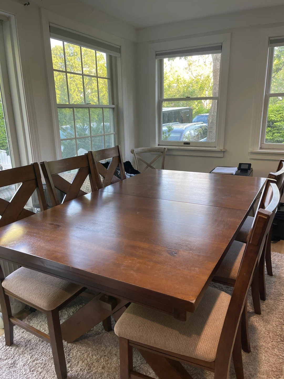 Wooden Dining Table with Chairs