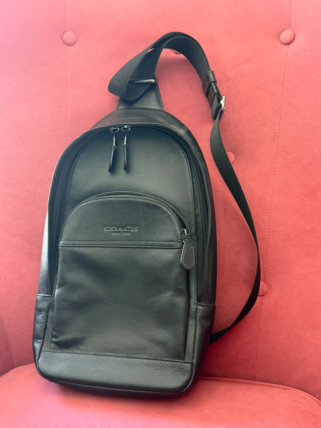 Coach Black Leather Sling Bag