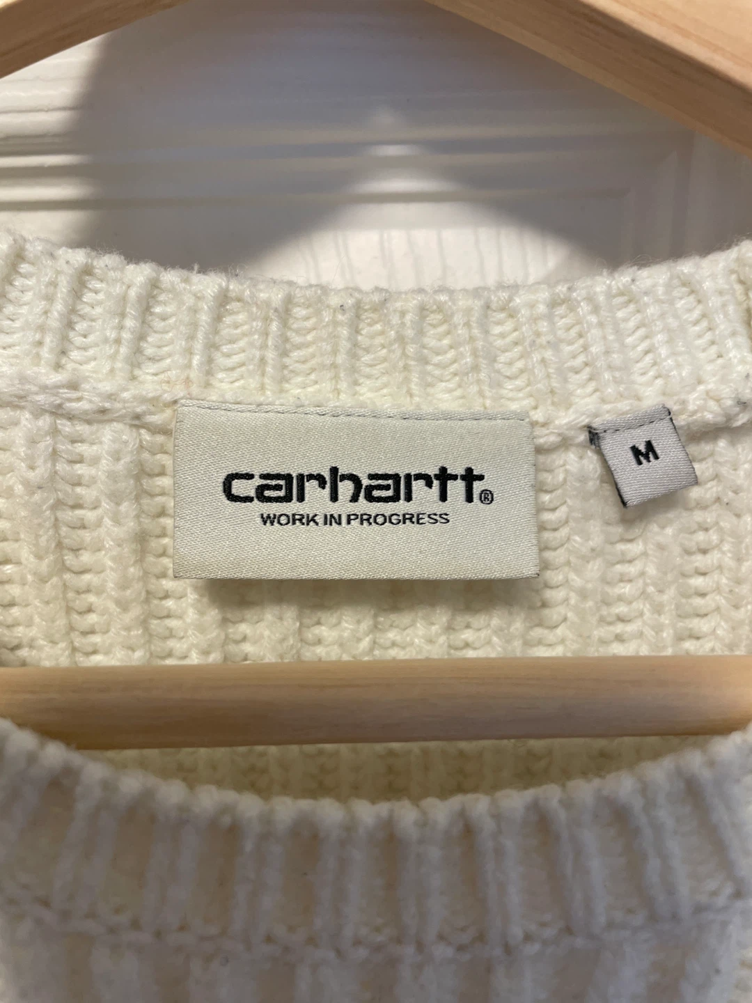 Carhartt WIP Cream Ribbed Knit Sweater - photo 3