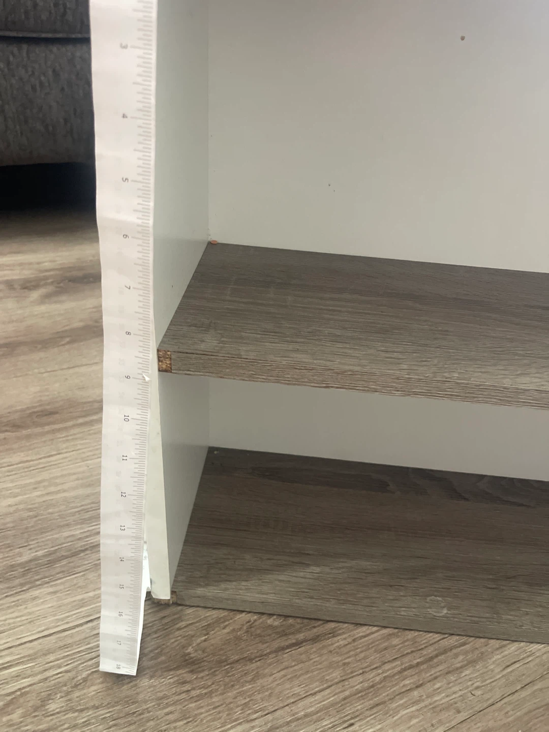 White and Wood Two-Tier Shelf Unit - photo 3