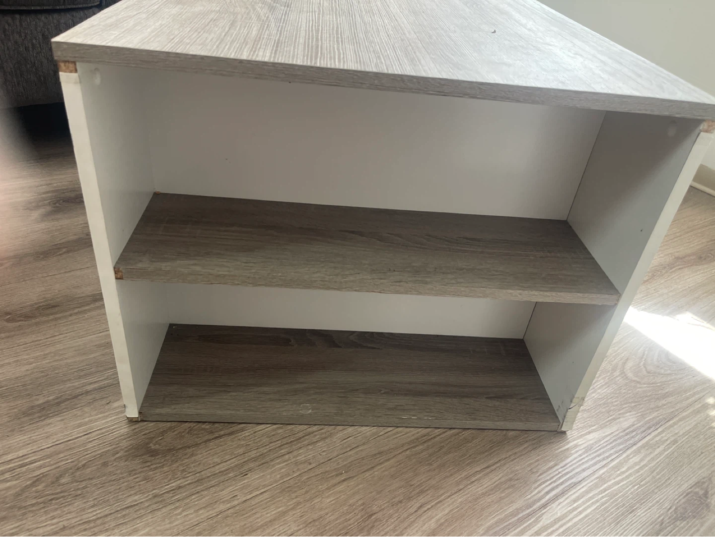 White and Wood Two-Tier Shelf Unit - photo 4