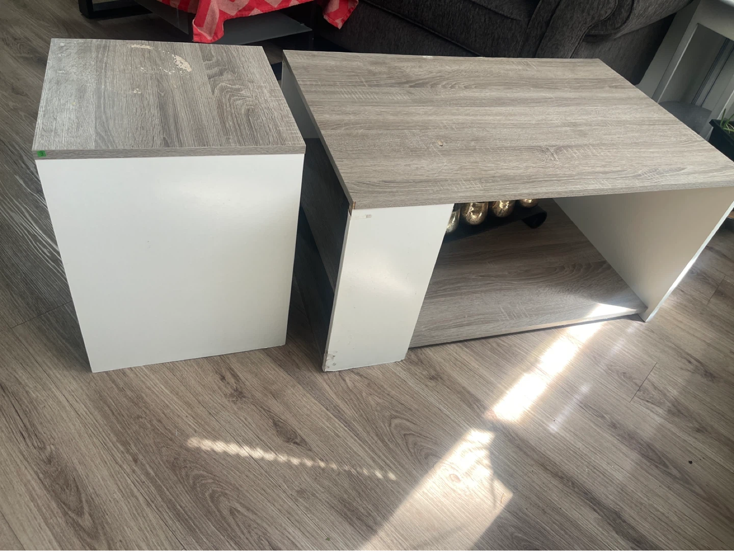 White and Wood Two-Tier Shelf Unit - photo 5