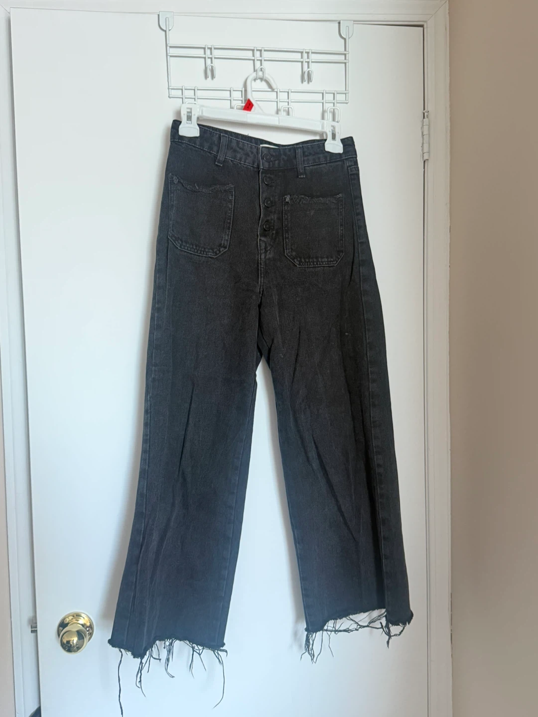 ZARA Z1975 Denim Wide Leg Jeans Black