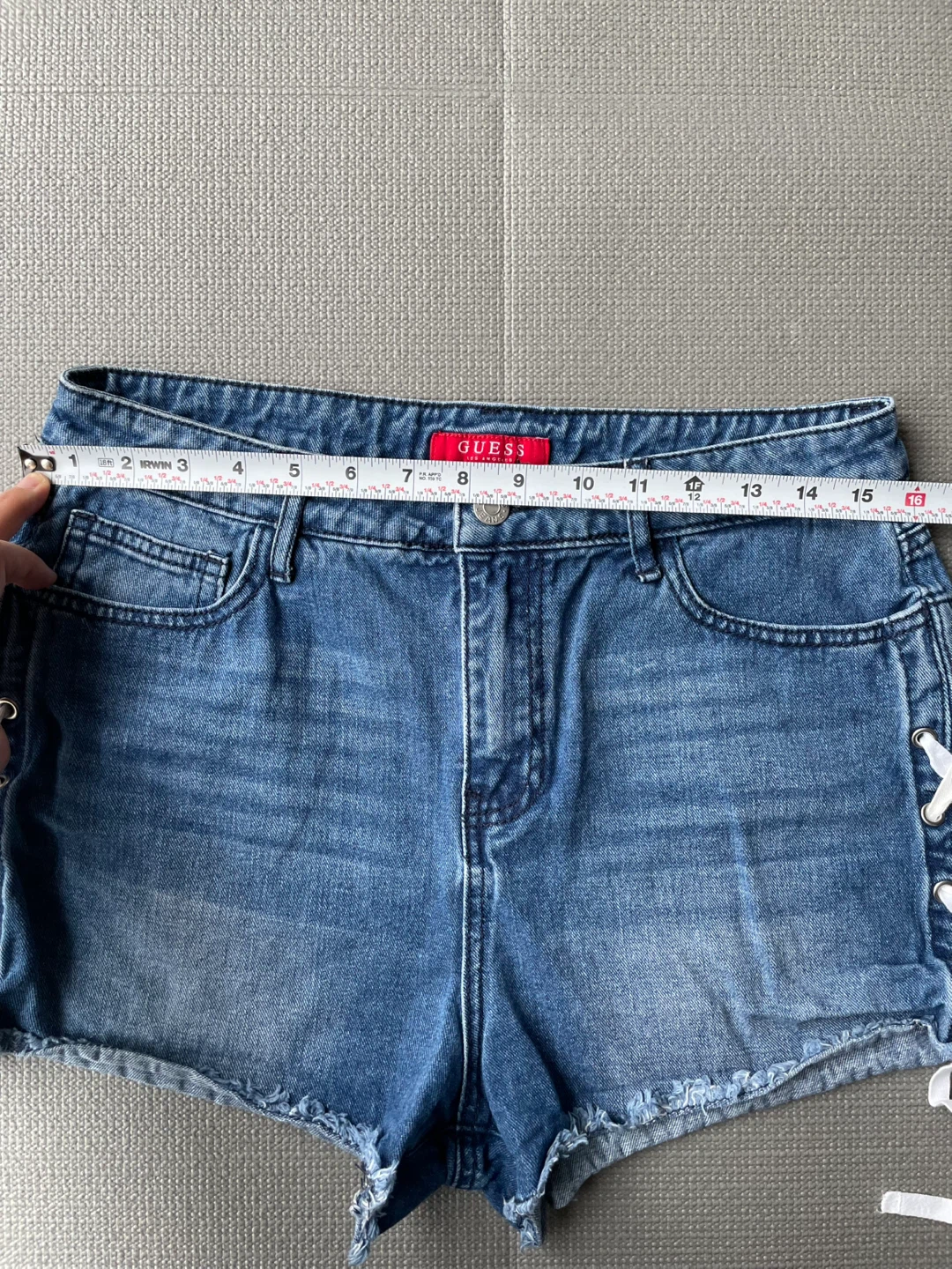 GUESS Denim Shorts with Lace-Up Detail - photo 4