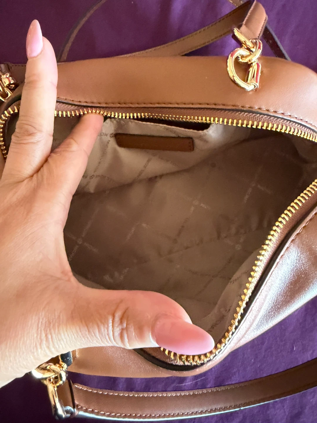 Michael Kors Brown Monogram Small Satchel Bag - photo 4