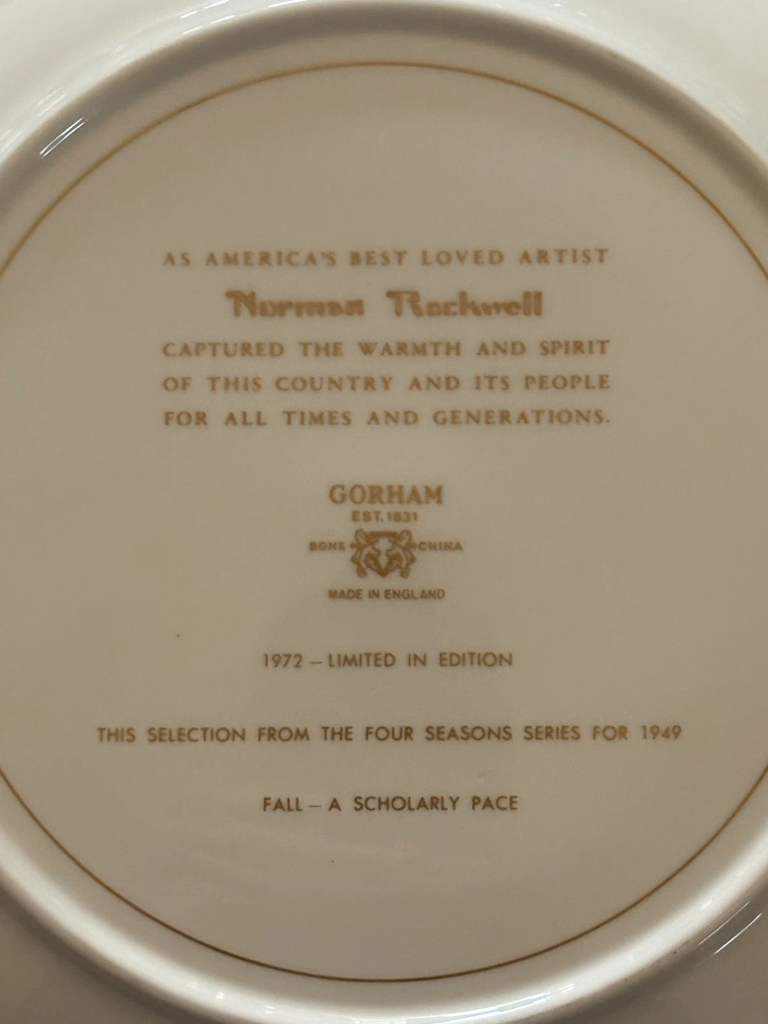 Gorham Norman Rockwell Limited Edition Plates - photo 3