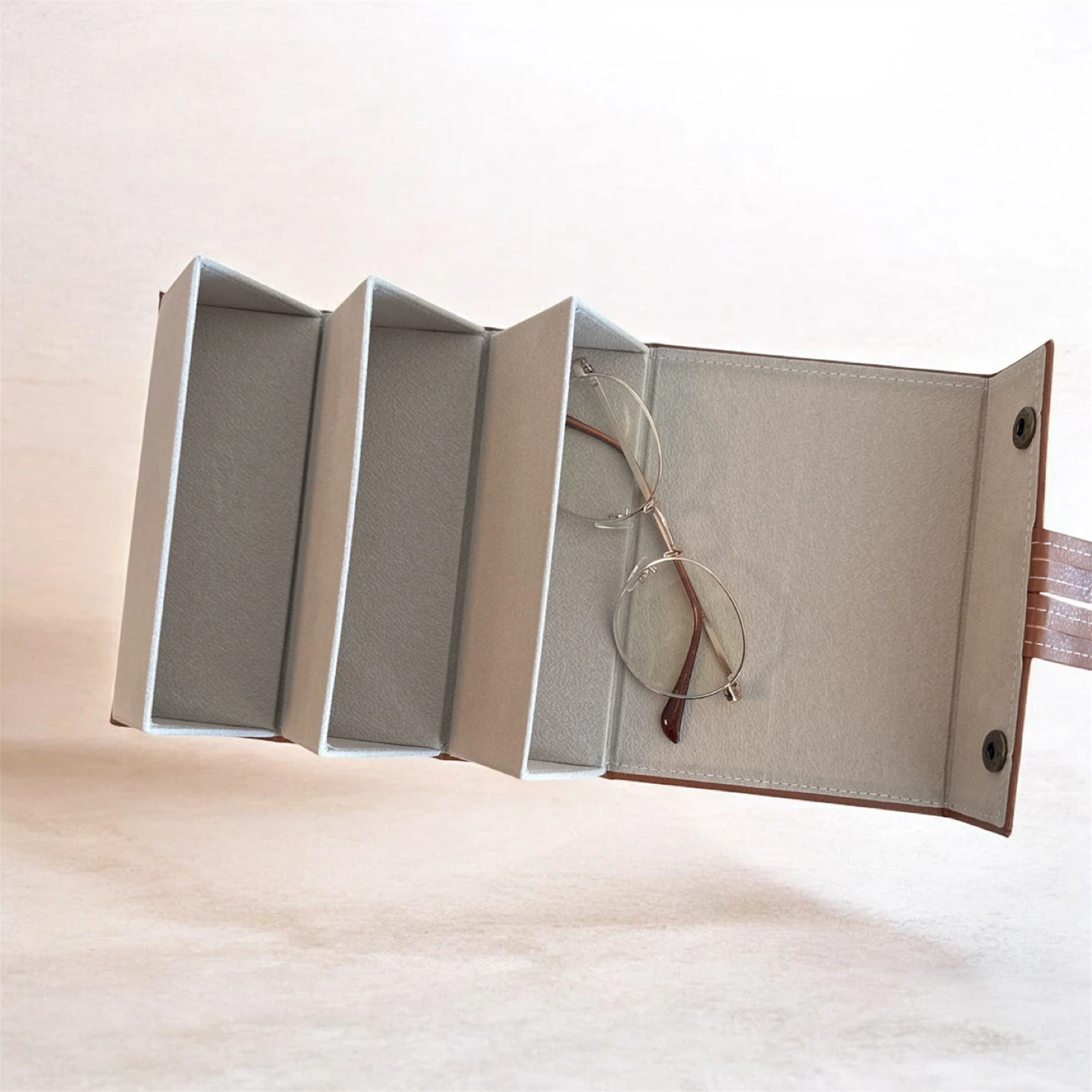 Brown Foldable Eyeglass Case