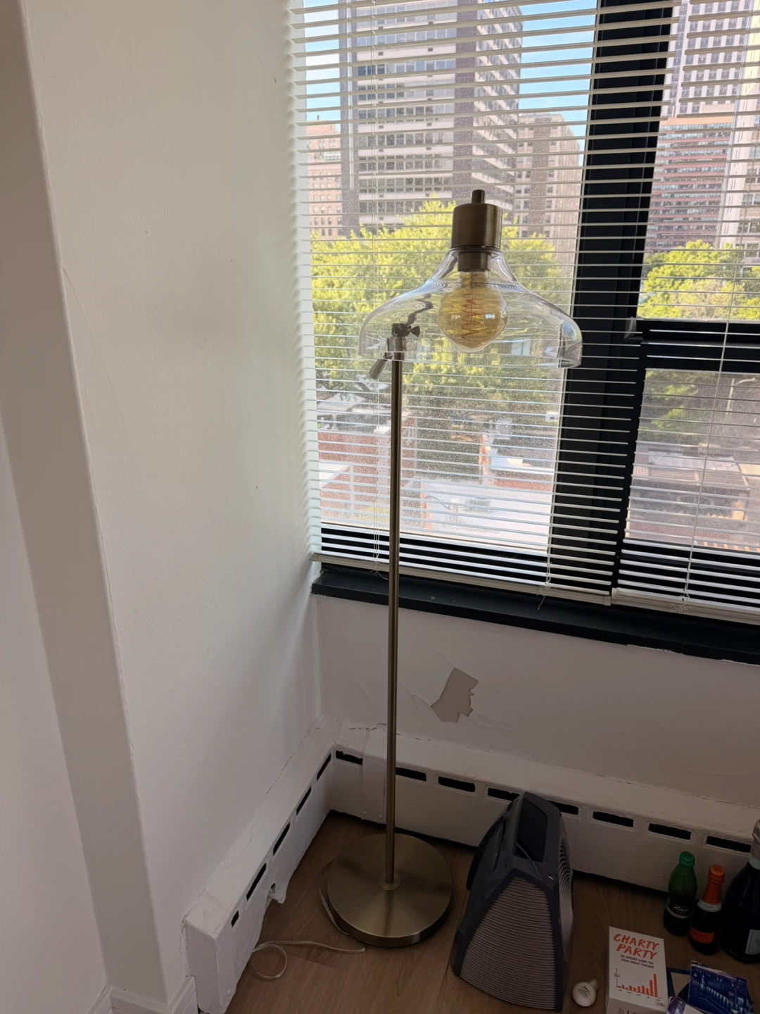 Modern Floor Lamp with Glass Shade