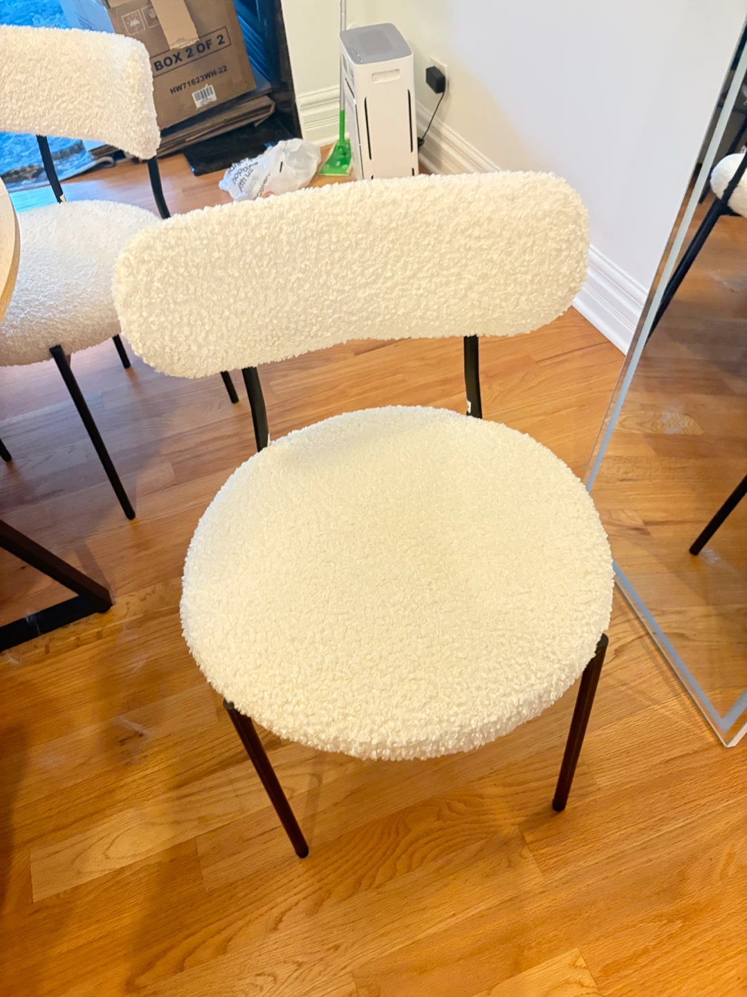 White Teddy Fabric Dining Chairs (Set of 4) - photo 4