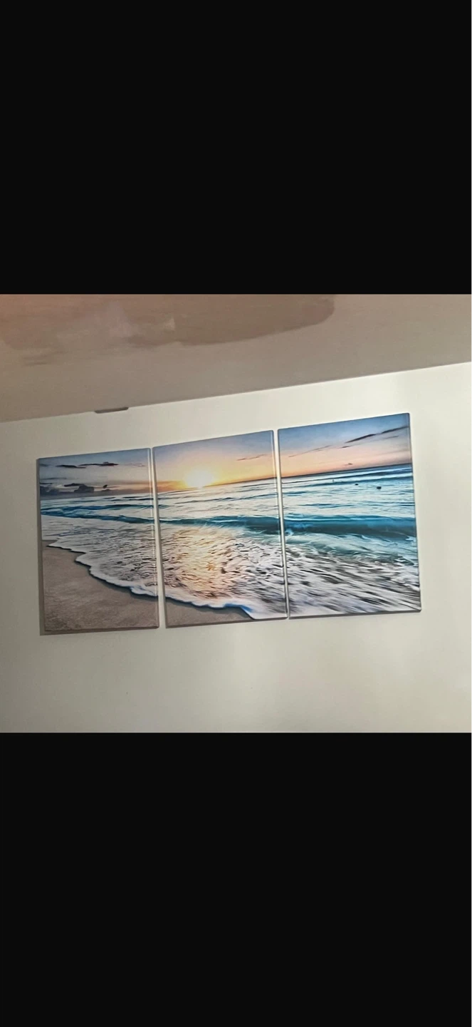 3-Panel Beach Sunset Canvas Wall Art