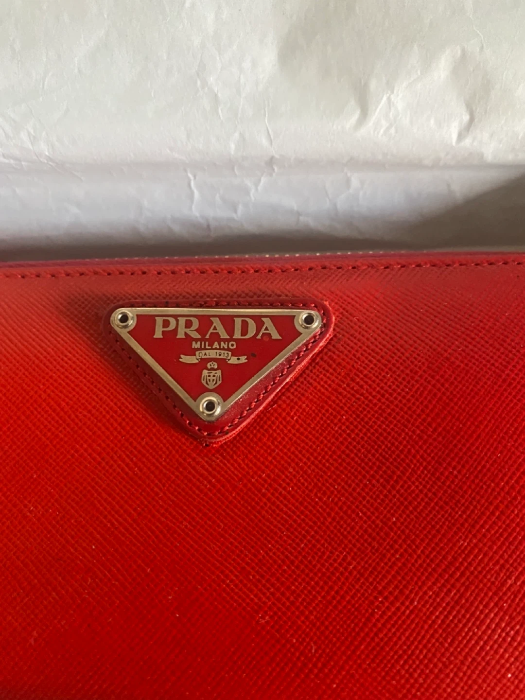 Prada Red Leather Zip Around Wallet - photo 4