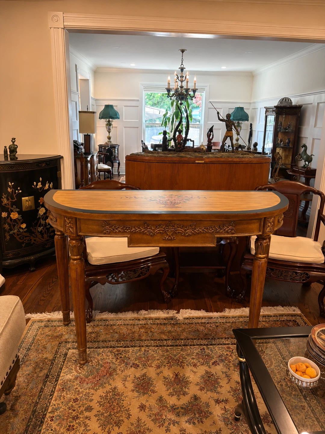 Console Table with Floral Inlay - photo 2