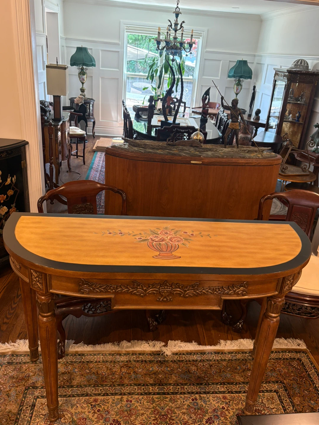 Console Table with Floral Inlay - photo 3