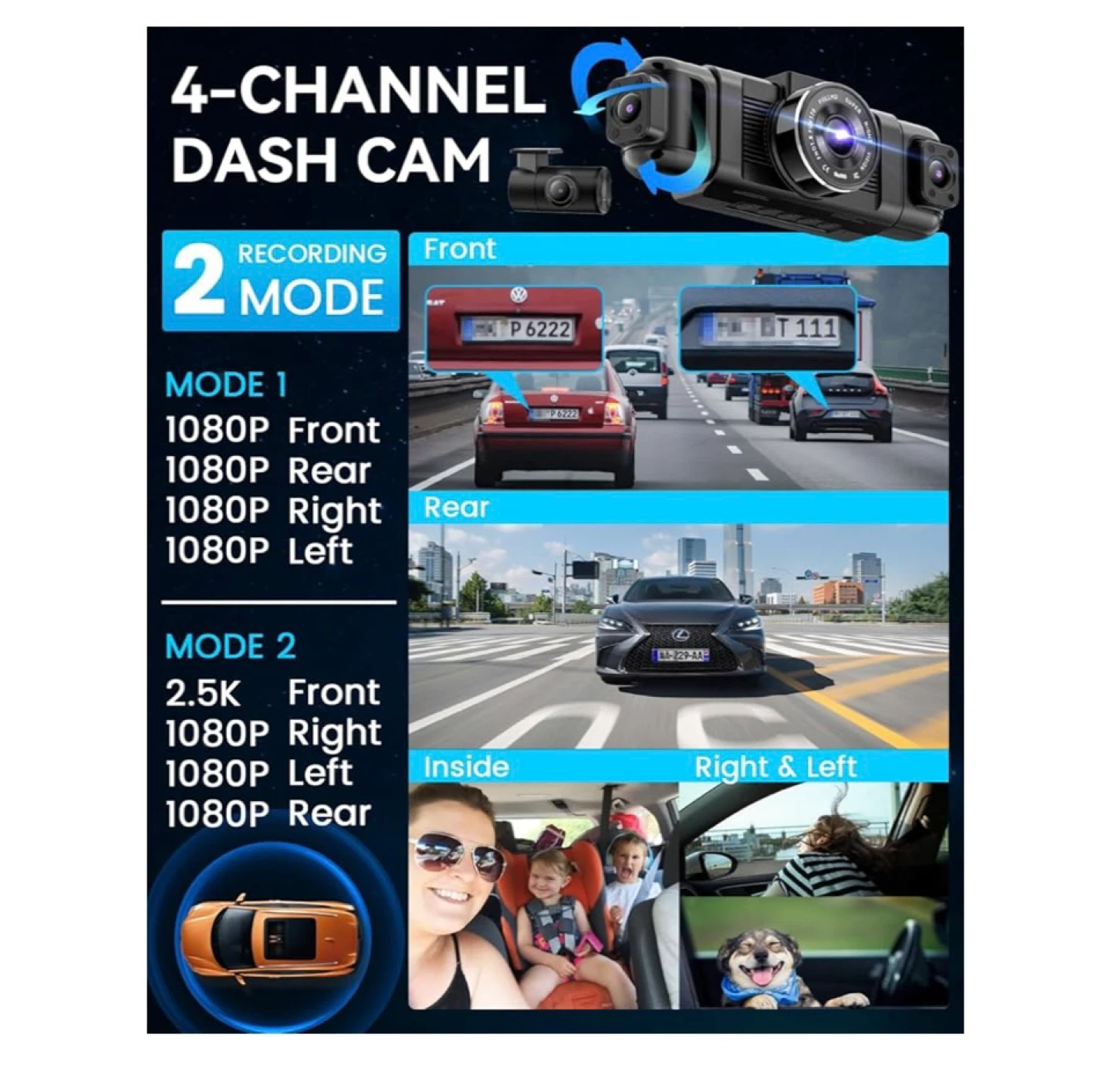 IIWEY N5 4 Channel Dash Cam FHD 1080P - photo 4