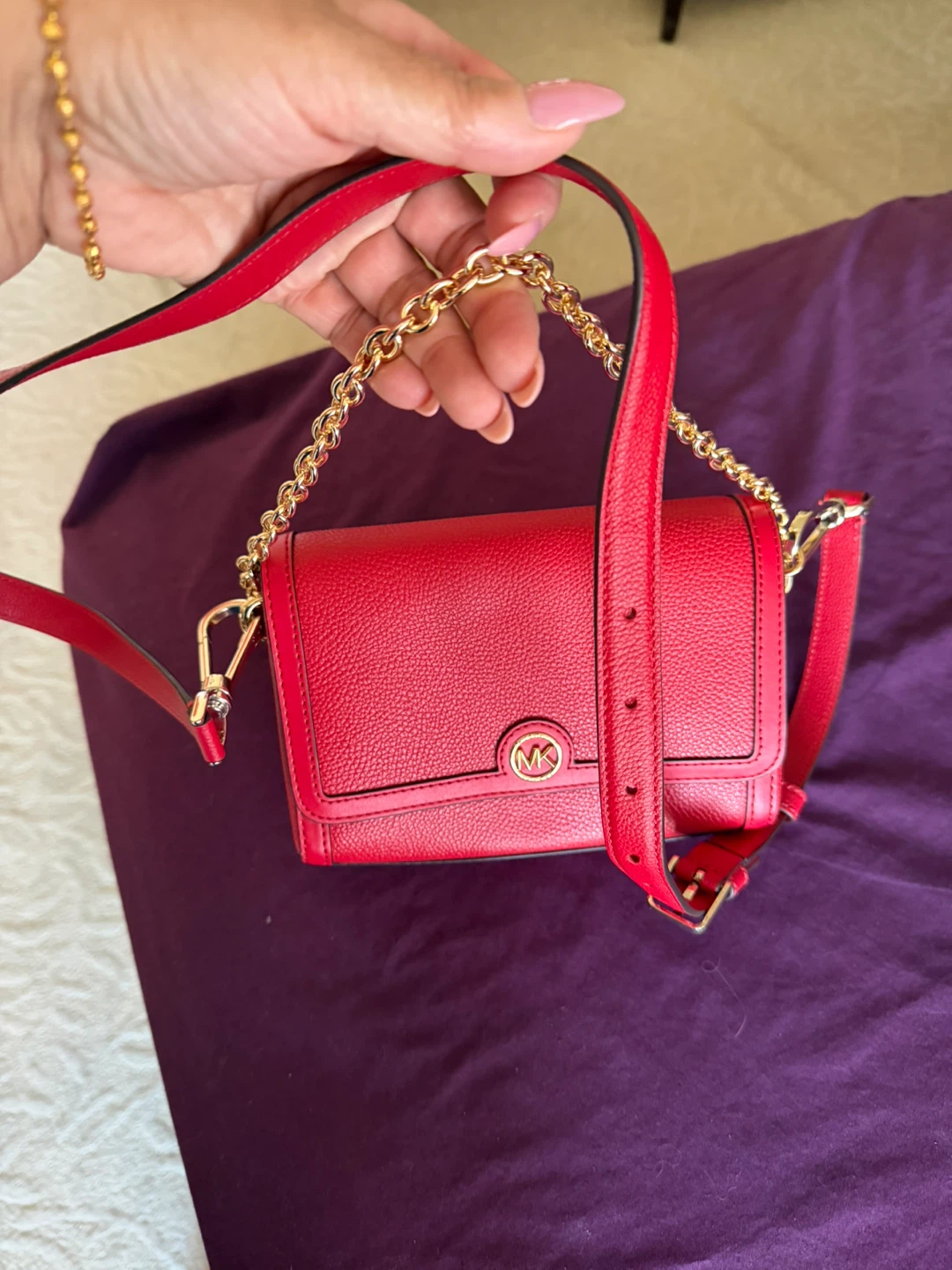 Michael Kors Red Leather Chain Shoulder Bag - photo 2