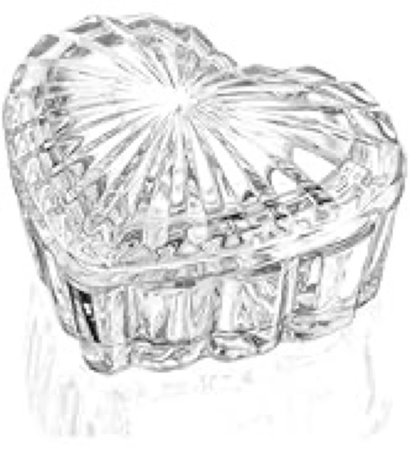 Heart-shaped crystal trinket box