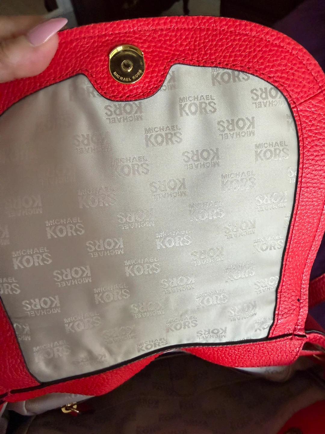 Red Michael Kors Studded Backpack - photo 3