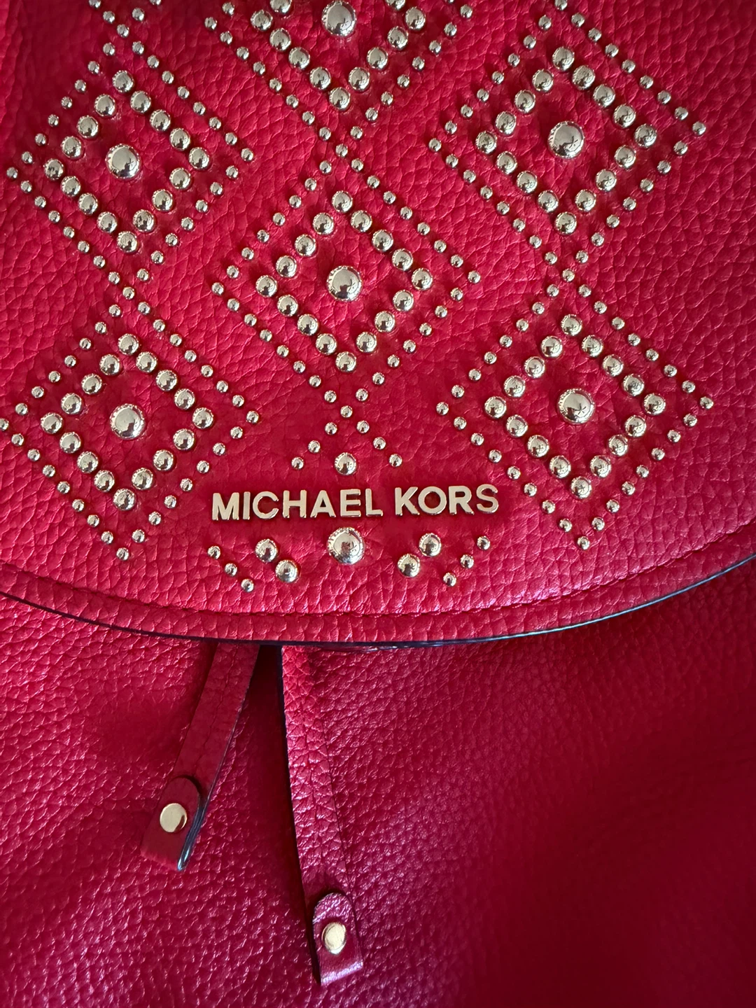 Red Michael Kors Studded Backpack - photo 2