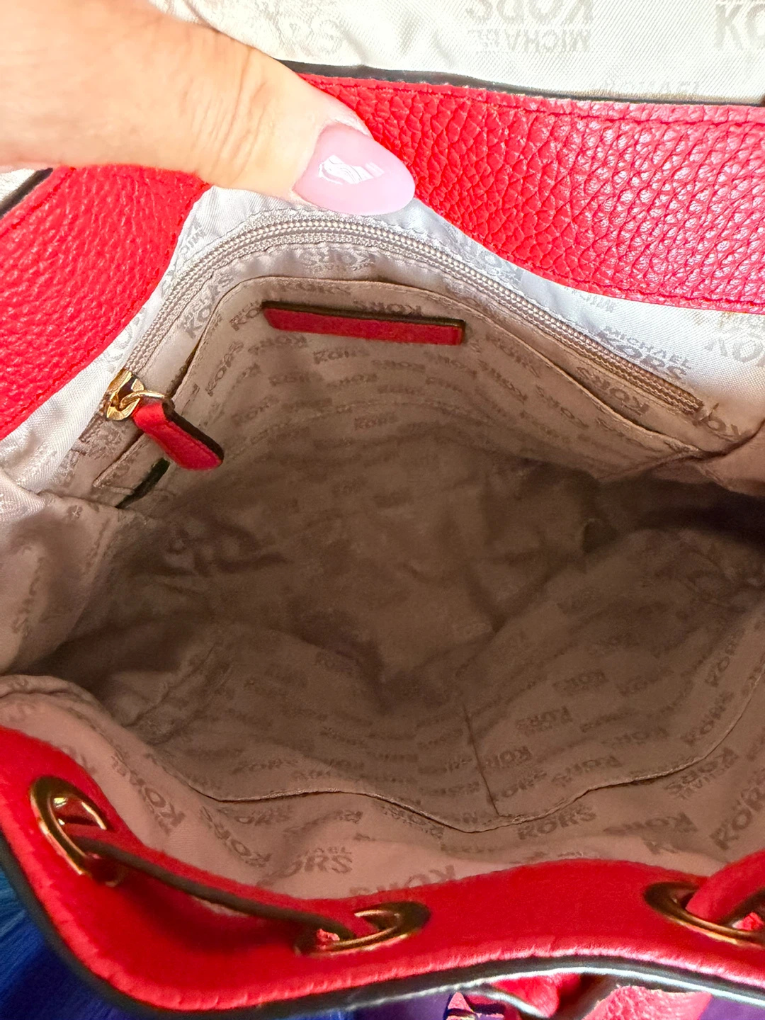 Red Michael Kors Studded Backpack - photo 4
