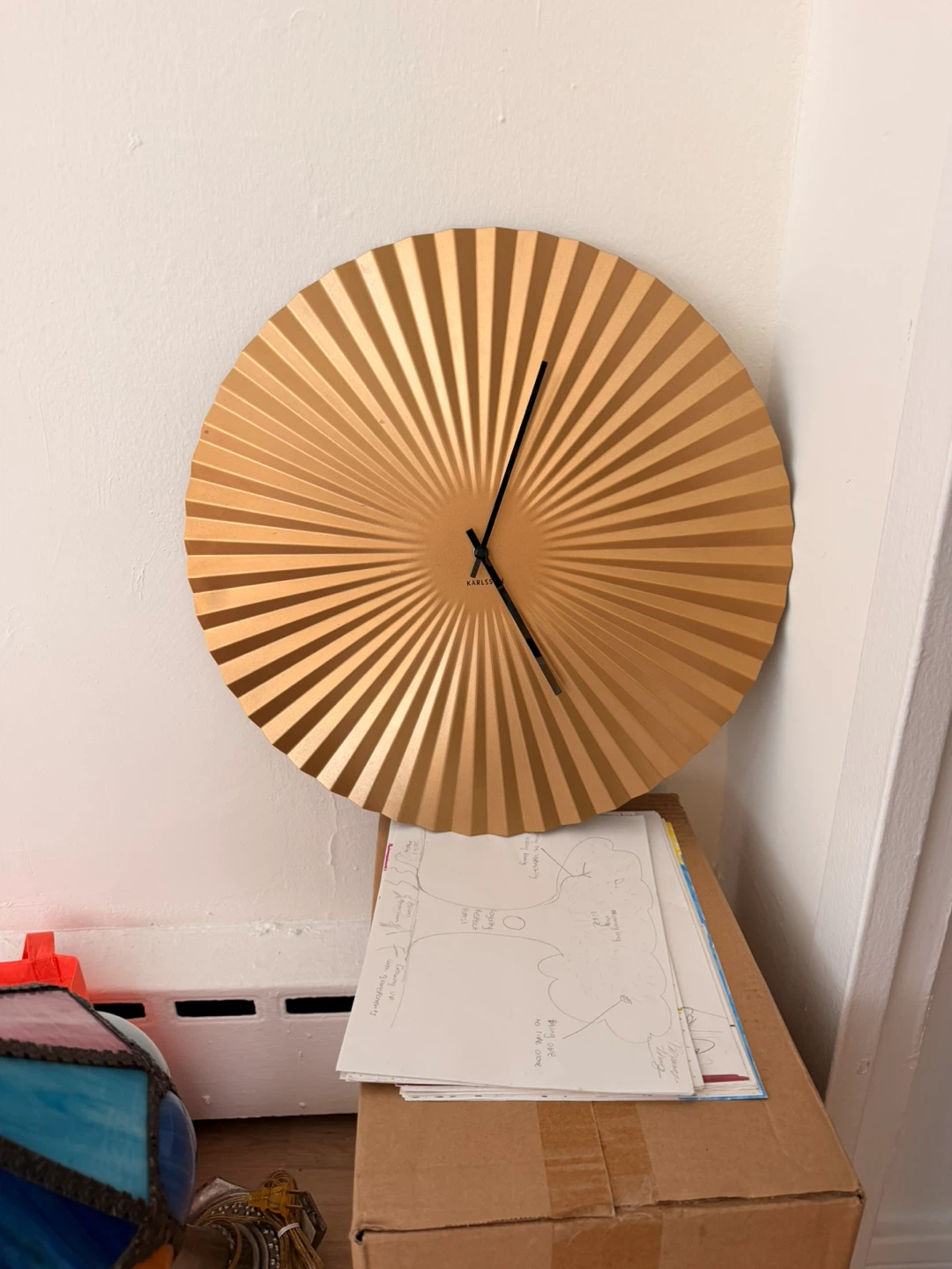 Karlsson Wall Clock - Gold Fan Design