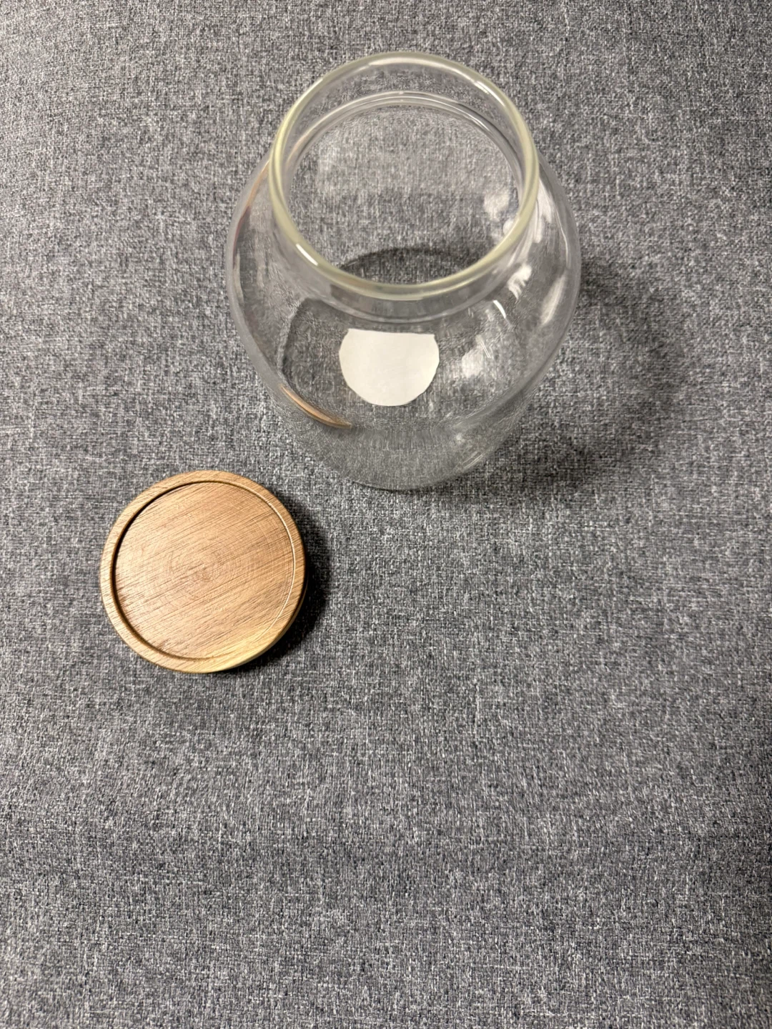 Glass Terrarium Container with Wooden acai Lid