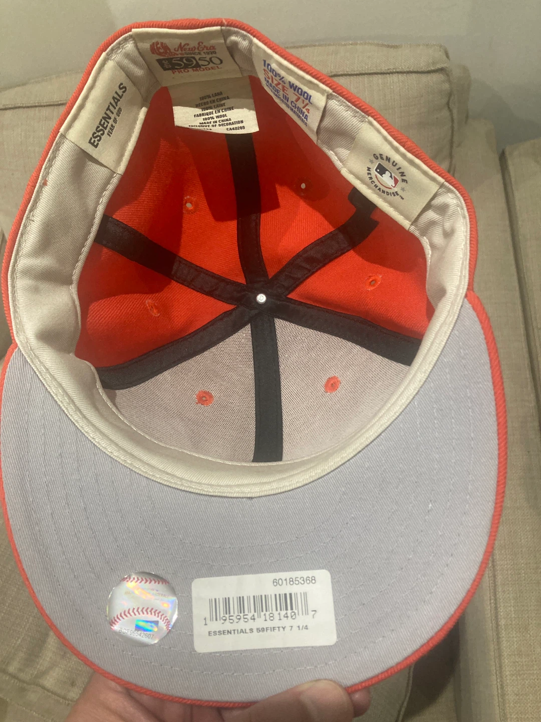 New Era x Fear of God Essentials 59FIFTY Hat Orange Size 7 1/4 - photo 3