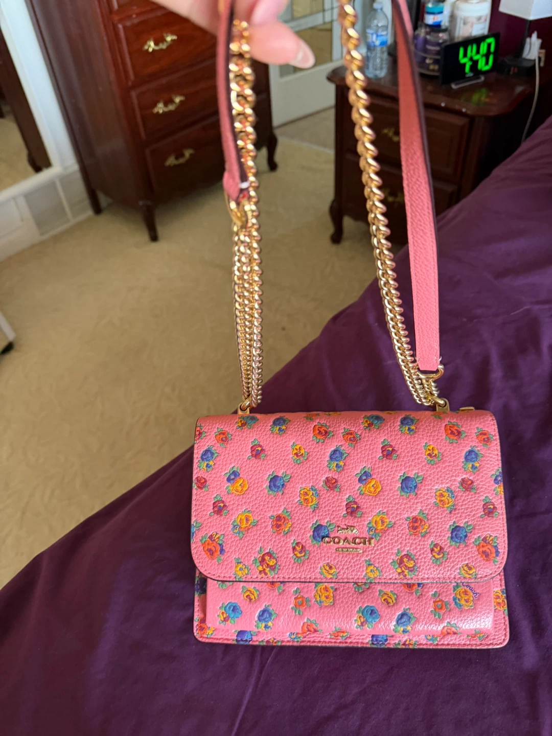Coach Pink Floral Print Crossbody Wallet - photo 5