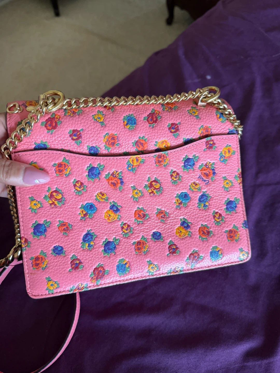 Coach Pink Floral Print Crossbody Wallet - photo 4