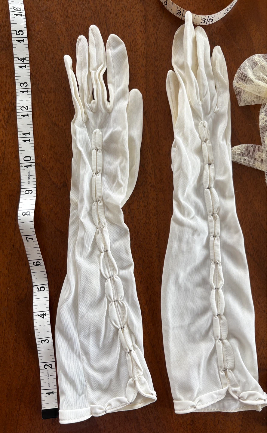 VINTAGE Long Opera Gloves with Ruching Detail