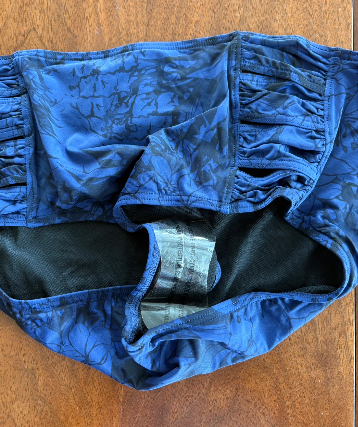 NWT Point Zero Ocean Blue Floral Bikini Bottoms Size 14
