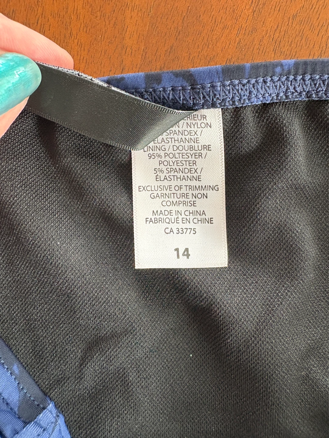 NWT Point Zero Ocean Blue Floral Bikini Bottoms Size 14 - photo 4