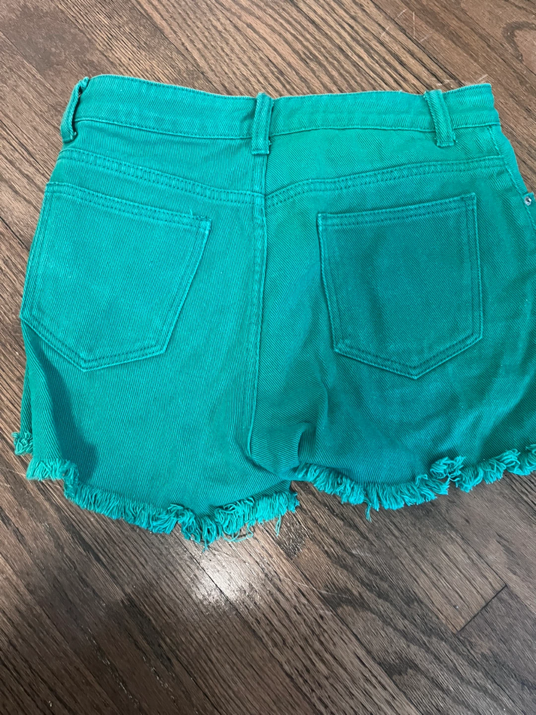 SHEIN Petite Green Denim Shorts - photo 2