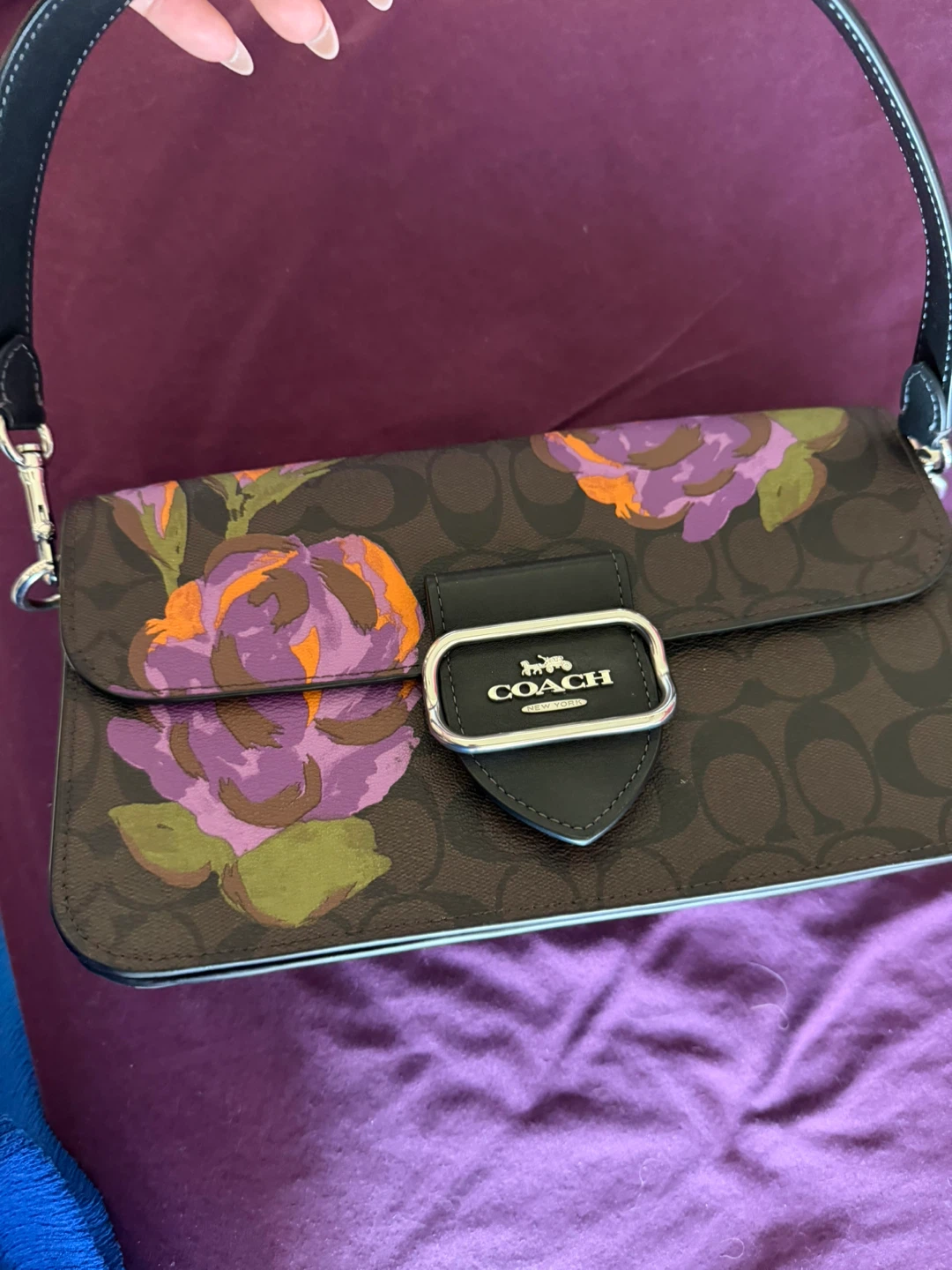 Coach Signature Floral Shoulder Bag